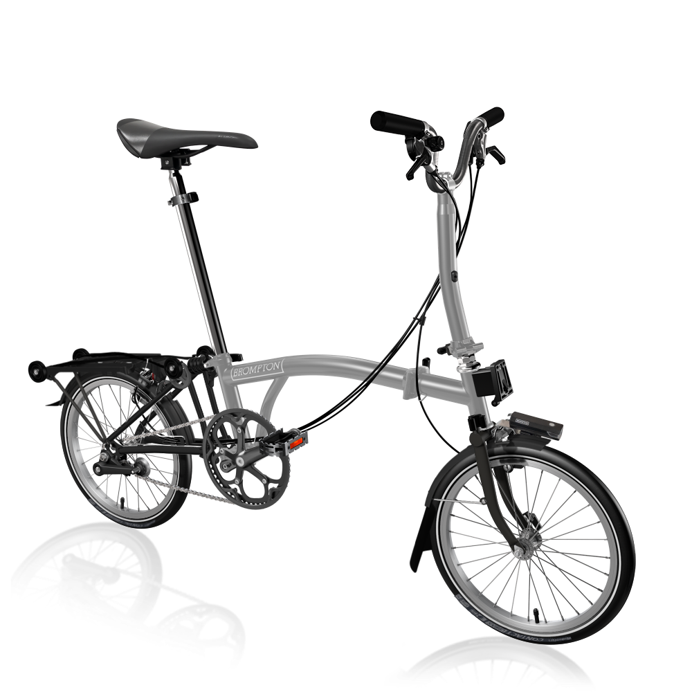Brompton P-Line, M4R-X, Storm Grey Metallic/Black, 4 speed Brompton P-Line, M4R-X, Storm Grey Metallic/Black, 4 speed